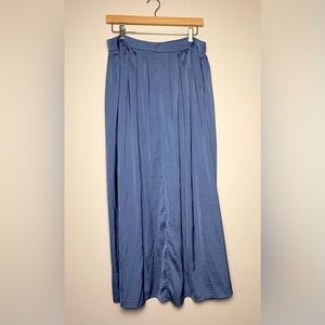 CHICOS‎ PLEATED MAXI SKIRT WAVERLY BLUE WOMENS SIZE 1.5